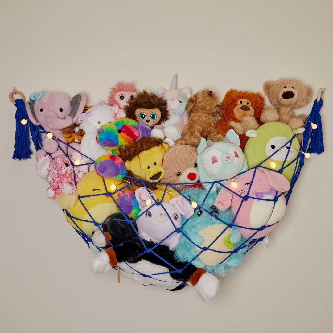 Cesto Appendibile Per Peluche In Macramè – Boho – 40x137 Cm – Corda Di Cotone – Con Gancio