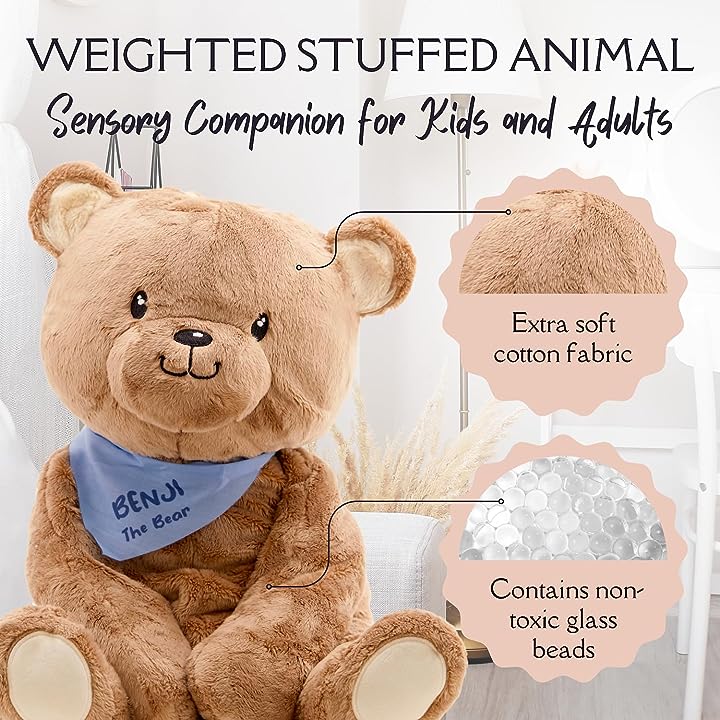 Lilly's Love Stevie The Sloth Large 4.5lb Weighted Stuffed Animal | Sensory Companion for Kids and Adults | Machine Washable w/Removable Inner | Makes
