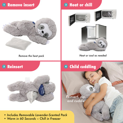 Lilly's Love Heatable & Coolable Lavender Scented Stuffed Animal - Microwavable Heatable Pad for Kids & Adults - Machine Washable Plushie w/Removable Inner - Calming Stuffed Animal for Anxiety