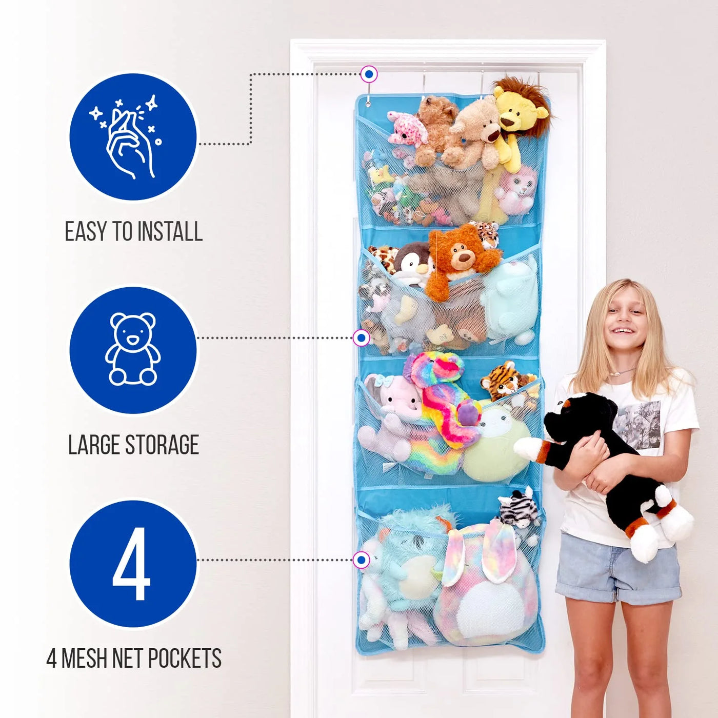 Over Door Stuffed Animal Toy Storage