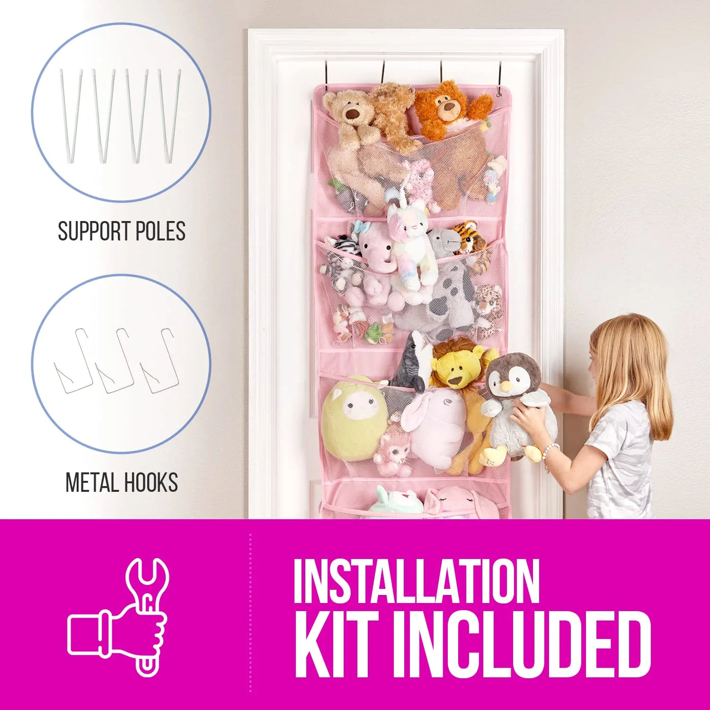 Using A Hanging Door Organizer For Stuffed Animal Storage - Small Stuff  Counts